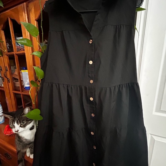 SHEIN Essnce Plus Button Front Ruffle Hem Smock Dress - Picture 3 of 4